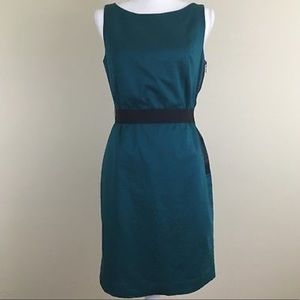 Ann Taylor Belted Teal Dress